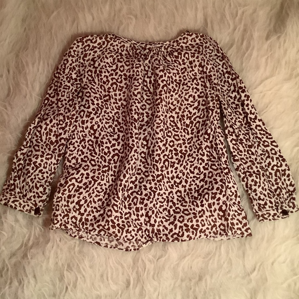 J Crew Leopard Print Linen Top - Picture 2 of 4